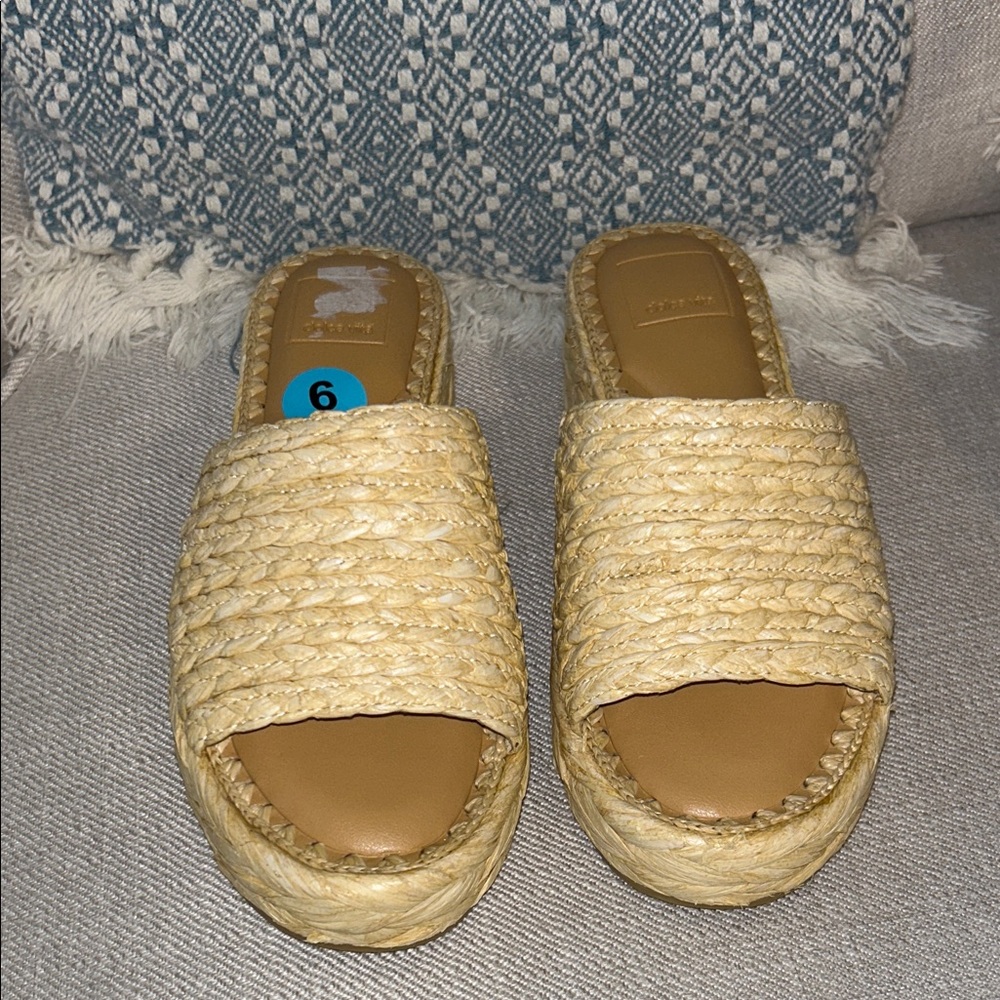 Dolce Vita Woven Espadrille Slide Sandals - Natural